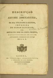 Cover of: Descripçaõ da arvore assucareira, e da sua utilidade e cultura