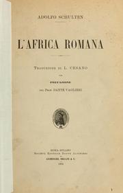 Cover of: L'Africa romana: Traduzione di L. Cesano, con pref. del prof. Dante Vaglieri