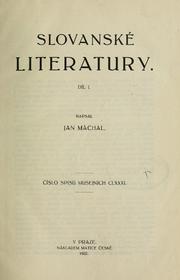Slovanské literatury by Jan Máchal
