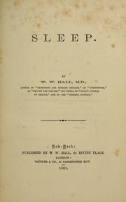 Cover of: Sleep by W. W. Hall, W. W. Hall