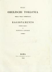 Cover of: Sugli obelischi Torlonia nella villa Nomentana by Francesco Gasparoni
