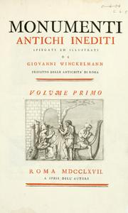 Cover of: Monumenti antichi inediti