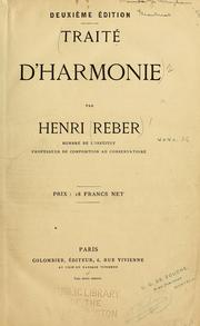 Cover of: Traité d'harmonie by Henri Reber