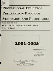 Cover of: Professional educator preparation program standards and procedures