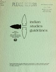 Cover of: Indian studies guidelines by Montana. Board of Public Education