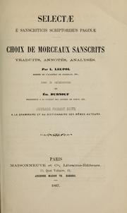 Cover of: Selectae è sanscriticis scriptoribus paginae by L. Leupol, L. Leupol