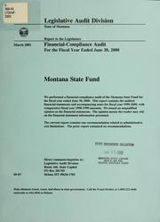 Cover of: Montana State Fund by Montana. Legislature. Legislative Audit Division., Montana. Legislature. Legislative Audit Division.