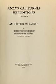 Cover of: Anza's California expeditions, Vol. 1