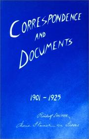 Cover of: Correspondence and Documents 1901-1925 by Rudolf Steiner
