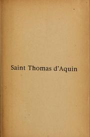 Cover of: Saint Thomas d'Aquin by Grabmann, Martin