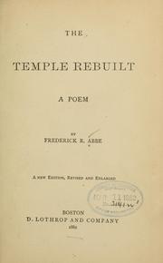 Cover of: The temple rebuilt: a poem