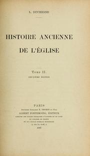 Cover of: Histoire ancienne de l'église ... by Louis Duchesne