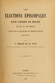 Cover of: Les élections épiscopales dans l'église de France du IXe au XIIe siècle by Pierre Imbart de La Tour