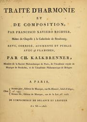 Cover of: Traité d'harmonie et de composition by Ernst Friedrich Eduard Richter
