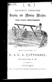 Cover of: Manney's combined reaping and mowing machine with wood's improvements