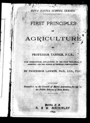 Cover of: First principles of agriculture