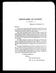 Cover of: Circulaire au clergé by Église catholique. Diocèse de Montréal. Évêque (1840-1876 : Bourget), Église catholique. Diocèse de Montréal. Évêque (1840-1876 : Bourget)