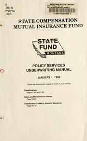 Cover of: Policy services by State Compensation Mutual Insurance Fund (Mont.)