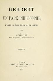 Cover of: Gerbert: un pape philosophe d'après l'histoire et d'après la légende