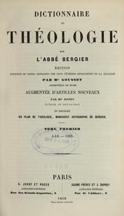 Cover of: Dictionnaire de théologie
