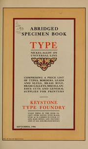 Cover of: Abridged specimen book, type by Keystone Type Foundry