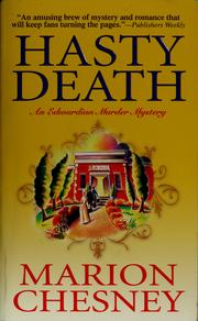 Cover of: Hasty death by M C Beaton Writing as Marion Chesney