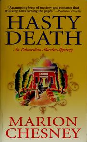 Cover of: Hasty death: [an Edwardian murder mystery]