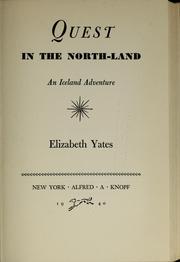 Cover of: Quest in the north-land by Elizabeth Yates