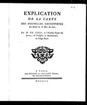 Cover of: Explication de la carte des nouvelles decouvertes au nord de la mer du Sud