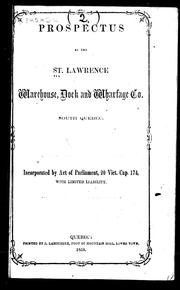 Prospectus of the St. Lawrence Warehouse, Dock and Wharfage Co., South Quebec by St. Lawrence Warehouse, Dock and Wharfage Company