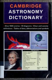 Cover of: Cambridge astronomy dictionary by Ian Ridpath, John Woodruff