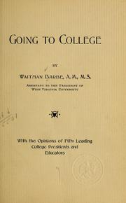 Cover of: Going to college