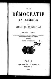 Cover of: De la démocratie en Amérique by Alexis de Tocqueville