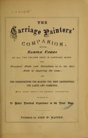 Cover of: The carriage painters' companion