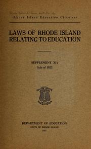 Laws of Rhode Island relating to education by Rhode Island