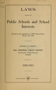 Cover of: Laws relating to public schools and school interests