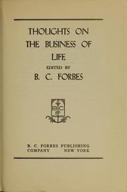 Cover of: Thoughts on the business of life