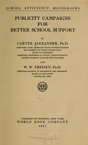 Cover of: Publicity campaigns for better school support