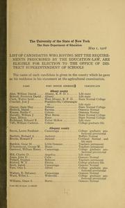 Cover of: List of candidates who