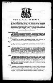 Cover of: The Canada Company, having recently had many inquiries from various parts of British North America, and from the United States, upon the town of Guelph and the Wellington District, of which it is the district town, have been induced to print the following memorandum--which will, it is hoped, prove useful and interesting to those who may contemplate settling in Canada West, as it is furnished by a very intelligent and experienced gentleman and magistrate, long resident in Guelph