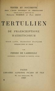 Cover of: De praescriptione haereticorum