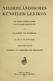 Cover of: Niederländisches Künstler-Lexikon by Alfred von Wurzbach