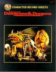 Cover of: CHARACTER RECORD SHEETS (Advanced Dungeons and Dragons 2nd Edition Accessory)