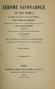 Cover of: Jérome Savonarole et son temps d'après de nouveaux documents