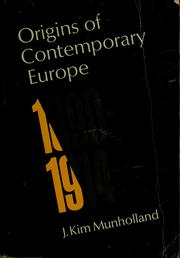 Cover of: Origins of contemporary Europe: 1890-1914