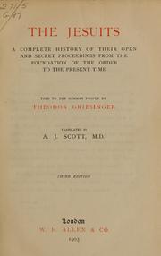 Cover of: The Jesuits by Theodor Griesinger, Theodor Griesinger