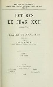 Cover of: Lettres de Jean XXII (1316-1334): textes et analyses