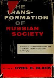 Cover of: The transformation of Russian society: aspects of social change since 1861