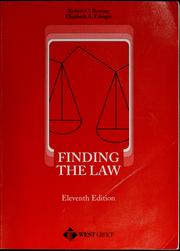 Cover of: Finding the law by Robert C. Berring