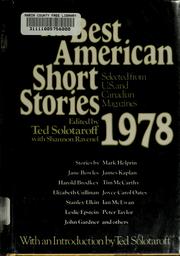 Cover of: The Best American Short Stories 1978 by 